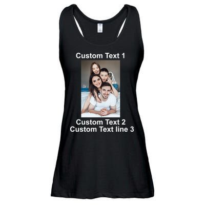 Custom Text Add Photo Picture Personalize Ladies Essential Flowy Tank