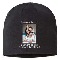 Custom Text Add Photo Picture Personalize Sustainable Beanie