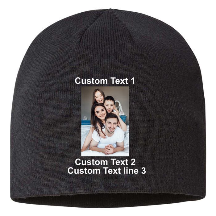 Custom Text Add Photo Picture Personalize Sustainable Beanie