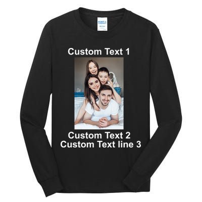 Custom Text Add Photo Picture Personalize Tall Long Sleeve T-Shirt