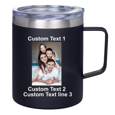 Custom Text Add Photo Picture Personalize 12oz Stainless Steel Coffee Mug