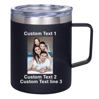 Custom Text Add Photo Picture Personalize 12oz Stainless Steel Coffee Mug