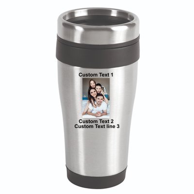 Custom Text Add Photo Picture Personalize 16oz Travel Tumbler