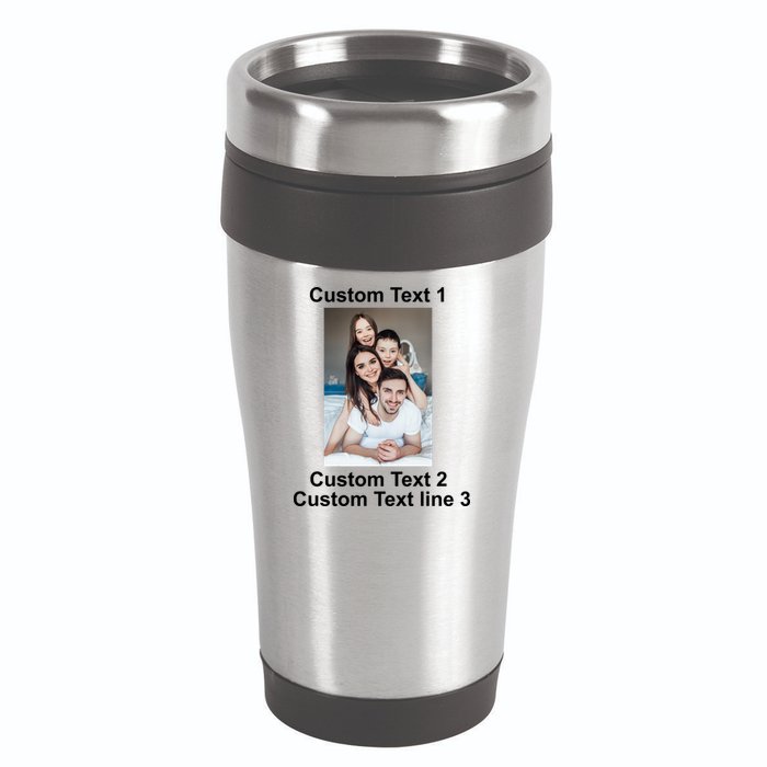 Custom Text Add Photo Picture Personalize 16oz Travel Tumbler