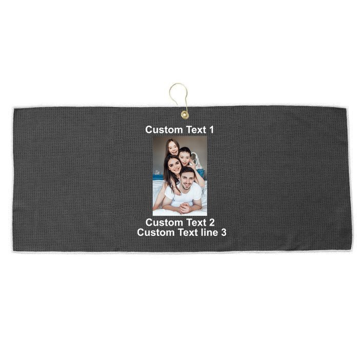 Custom Text Add Photo Picture Personalize Large Microfiber Waffle Golf Towel