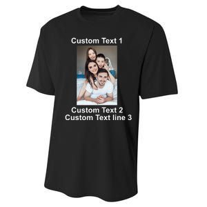 Custom Text Add Photo Picture Personalize Performance Sprint T-Shirt