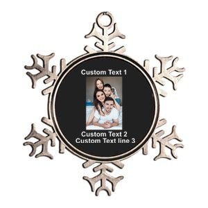 Custom Text Add Photo Picture Personalize Metallic Star Ornament