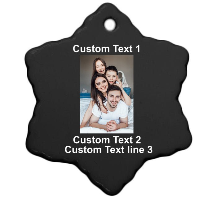 Custom Text Add Photo Picture Personalize Ceramic Star Ornament