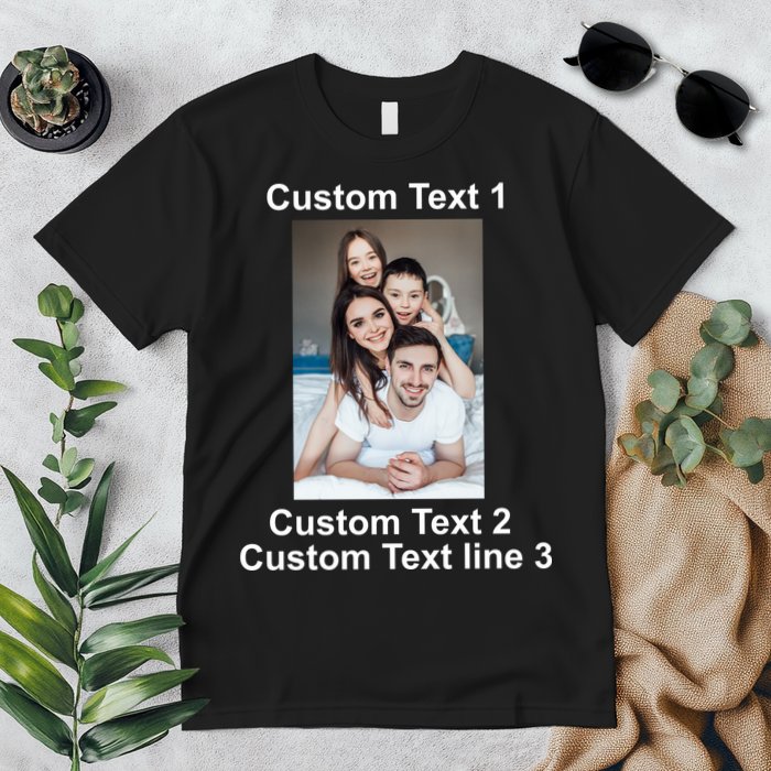 Custom Text Add Photo Picture Personalize Premium T-Shirt