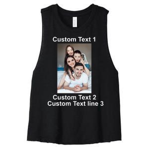 Custom Text Add Photo Picture Personalize Women's Racerback Cropped Tank