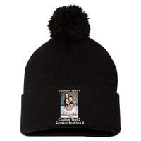 Custom Text Add Photo Picture Personalize Pom Pom 12in Knit Beanie