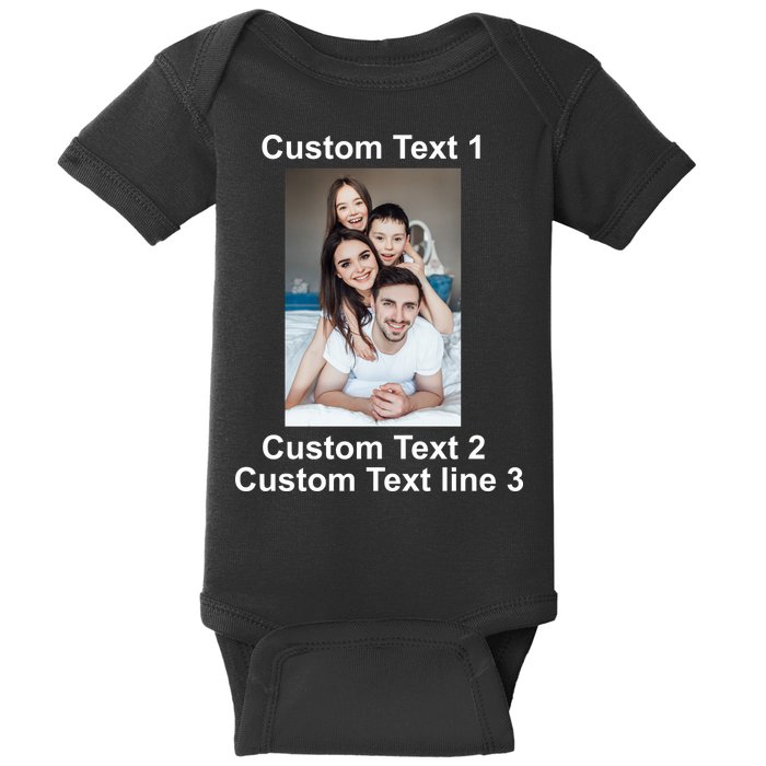 Custom Text Add Photo Picture Personalize Baby Bodysuit