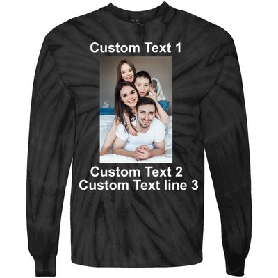 Custom Text Add Photo Picture Personalize Tie-Dye Long Sleeve Shirt