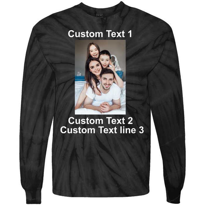 Custom Text Add Photo Picture Personalize Tie-Dye Long Sleeve Shirt