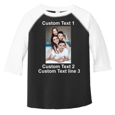 Custom Text Add Photo Picture Personalize Toddler Fine Jersey T-Shirt