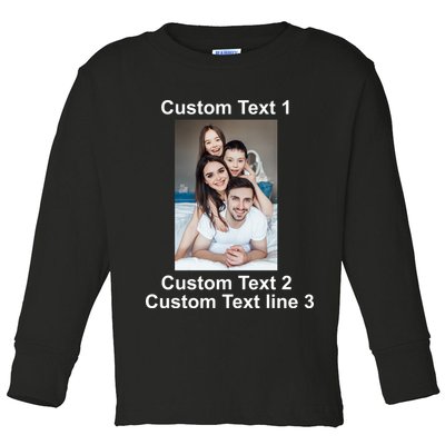 Custom Text Add Photo Picture Personalize Toddler Long Sleeve Shirt