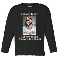 Custom Text Add Photo Picture Personalize Toddler Long Sleeve Shirt