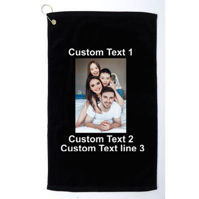 Custom Text Add Photo Picture Personalize Platinum Collection Golf Towel