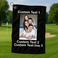Custom Text Add Photo Picture Personalize Golf Towel
