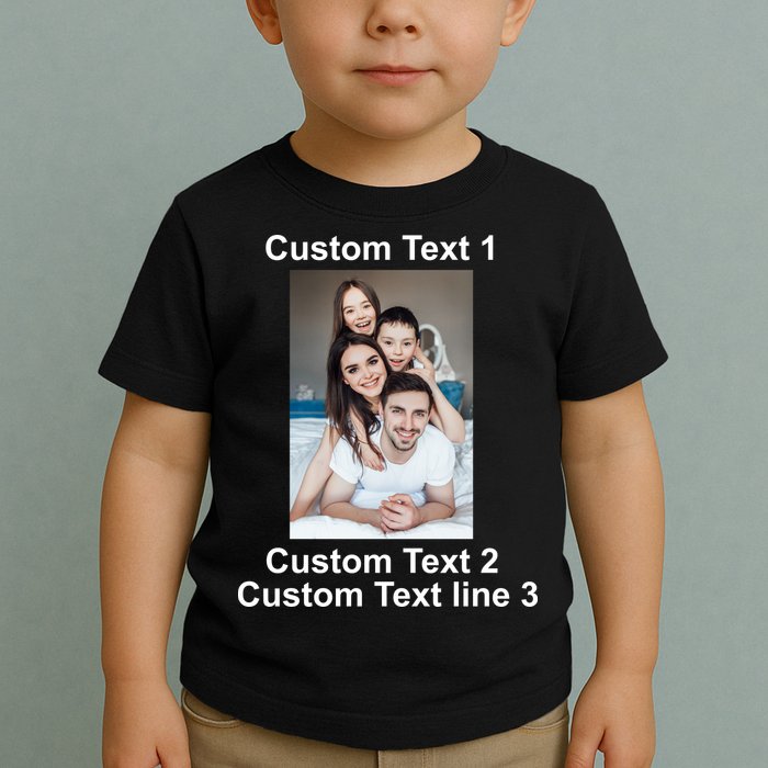 Custom Text Add Photo Picture Personalize Toddler T-Shirt