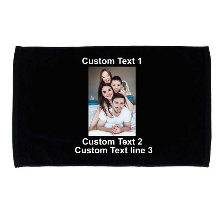 Custom Text Add Photo Picture Personalize Microfiber Hand Towel