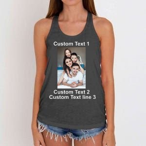 Custom Text Add Photo Picture Personalize Women's Knotted Racerback Tank