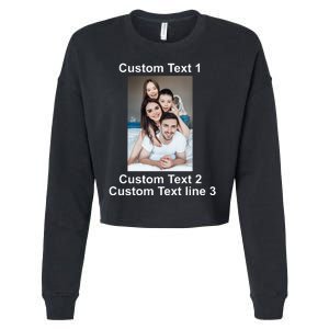 Custom Text Add Photo Picture Personalize Cropped Pullover Crew