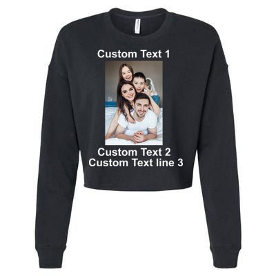 Custom Text Add Photo Picture Personalize Cropped Pullover Crew
