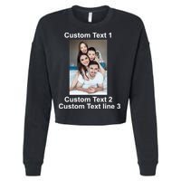 Custom Text Add Photo Picture Personalize Cropped Pullover Crew