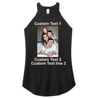 Custom Text Add Photo Picture Personalize Women's Perfect Tri Rocker Tank