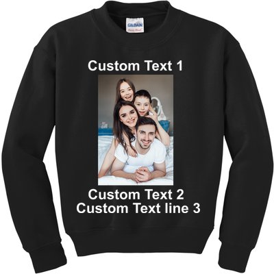 Custom Text Add Photo Picture Personalize Kids Sweatshirt