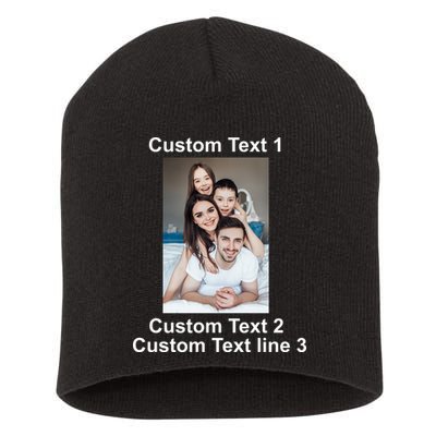 Custom Text Add Photo Picture Personalize Short Acrylic Beanie