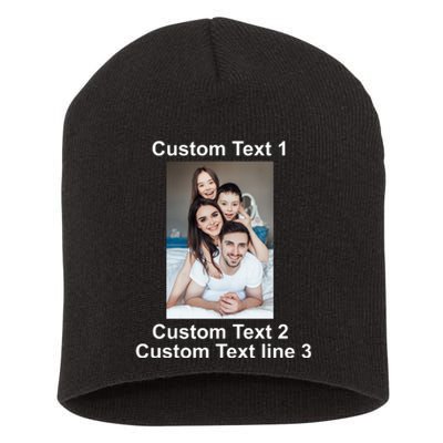 Custom Text Add Photo Picture Personalize Short Acrylic Beanie