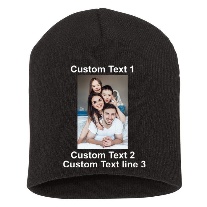 Custom Text Add Photo Picture Personalize Short Acrylic Beanie