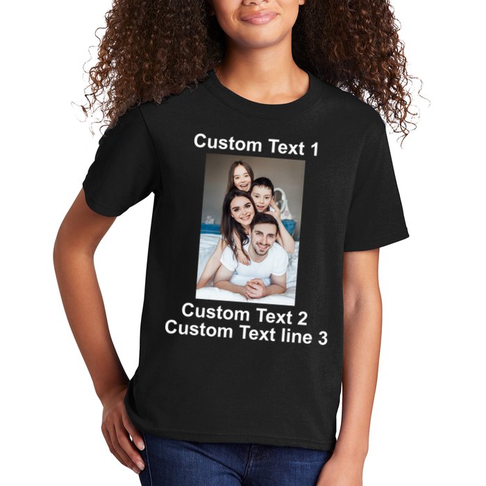 Custom Text Add Photo Picture Personalize Kids T-Shirt