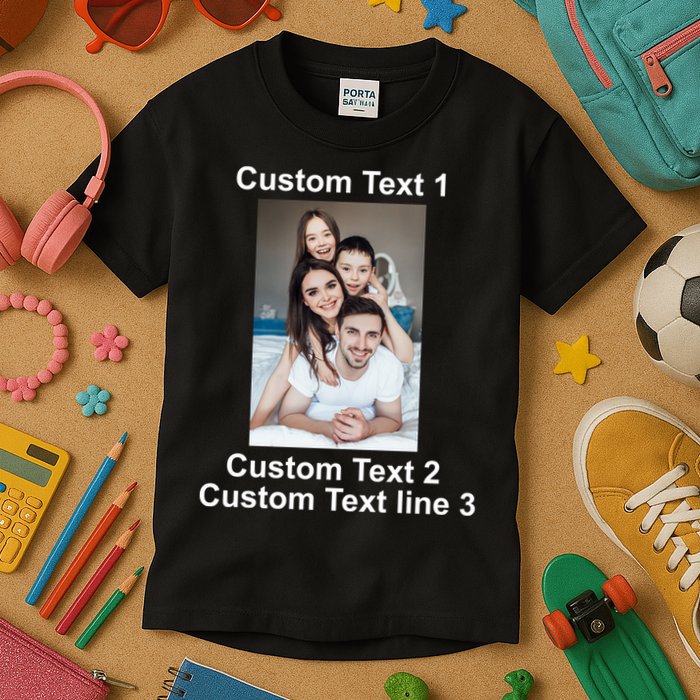 Custom Text Add Photo Picture Personalize Kids T-Shirt