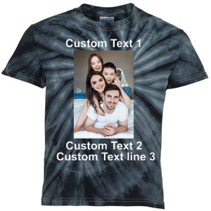 Custom Text Add Photo Picture Personalize Kids Tie-Dye T-Shirt