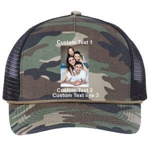 Custom Text Add Photo Picture Personalize Retro Rope Trucker Hat Cap