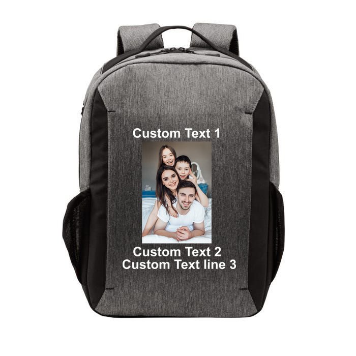 Custom Text Add Photo Picture Personalize Vector Backpack