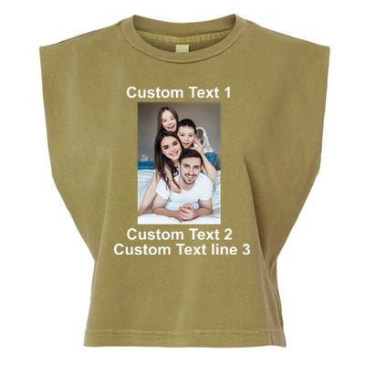 Custom Text Add Photo Picture Personalize Garment-Dyed Women's Muscle Tee