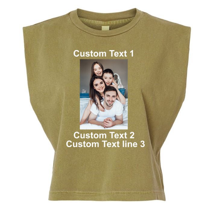 Custom Text Add Photo Picture Personalize Garment-Dyed Women's Muscle Tee