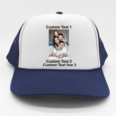 Custom Text Add Photo Picture Personalize Trucker Hat