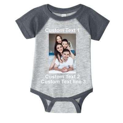Custom Text Add Photo Picture Personalize Infant Baby Jersey Bodysuit