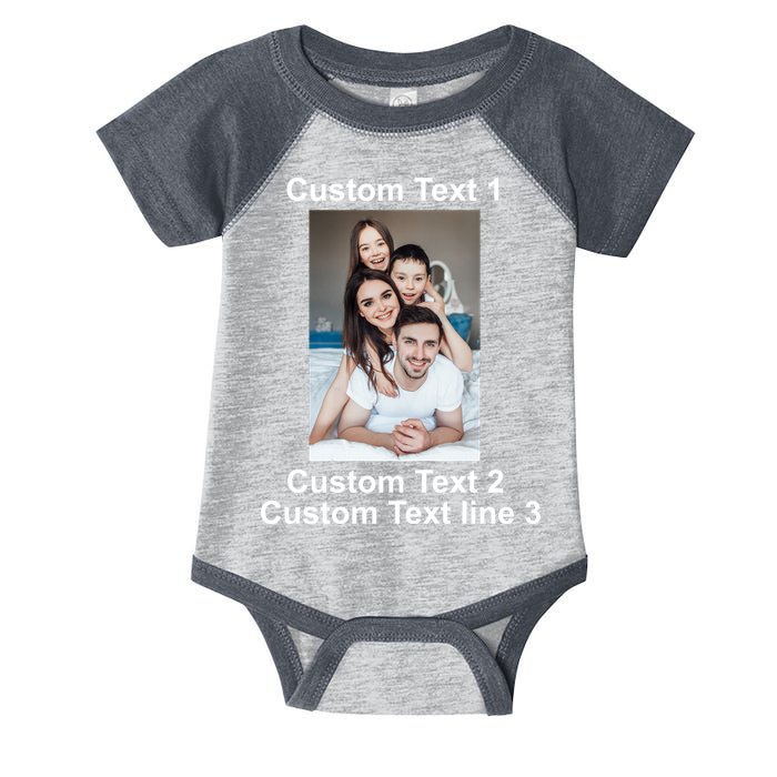 Custom Text Add Photo Picture Personalize Infant Baby Jersey Bodysuit