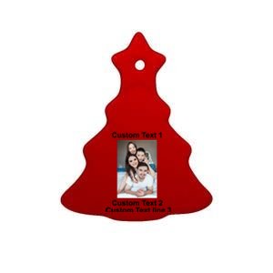 Custom Text Add Photo Picture Personalize Ceramic Tree Ornament