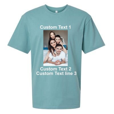 Custom Text Add Photo Picture Personalize Sueded Cloud Jersey T-Shirt