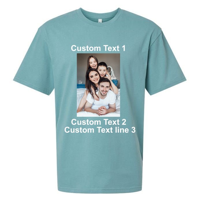 Custom Text Add Photo Picture Personalize Sueded Cloud Jersey T-Shirt