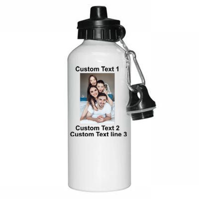 Custom Text Add Photo Picture Personalize Aluminum Water Bottle