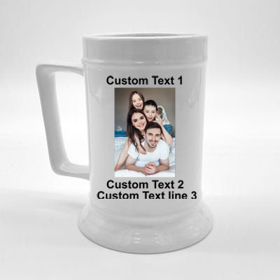 Custom Text Add Photo Picture Personalize Beer Stein