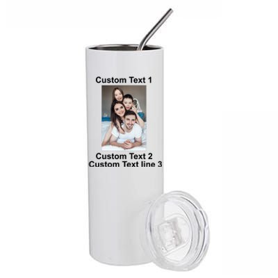 Custom Text Add Photo Picture Personalize Stainless Steel Tumbler